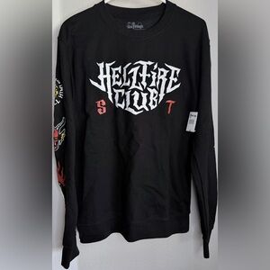 NWT Six Flags Licensed Hellfire Club Stranger Things Black Hoodie Medium